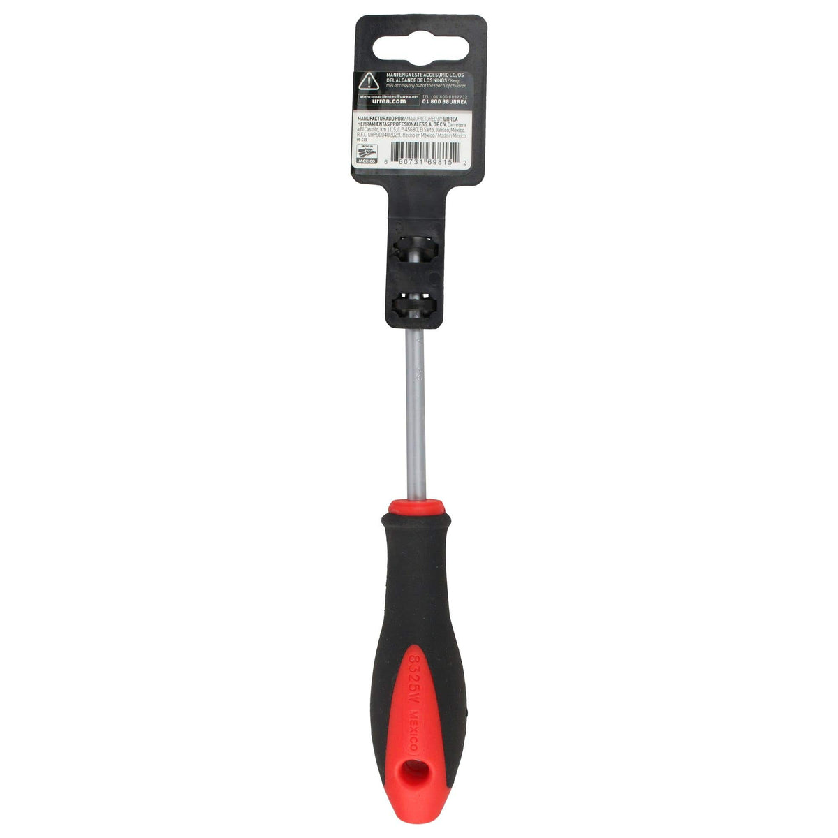 Destornillador Con Mango Bimaterial, Punta Torx Barra Redonda T25 x 4, Urrea 8325W