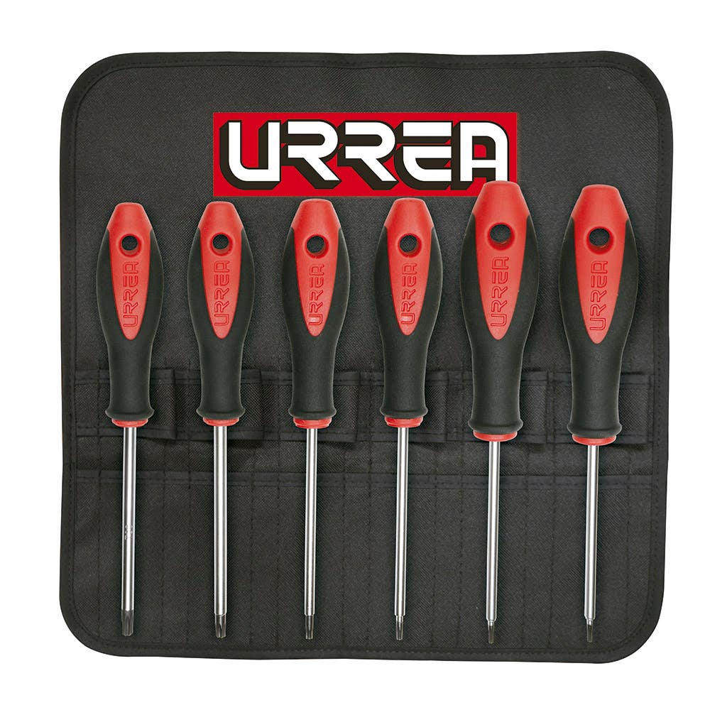Juego De Destornilladores Con Mango Bimaterial Punta Torx, 6 Piezas En Estuche, Urrea 83W
