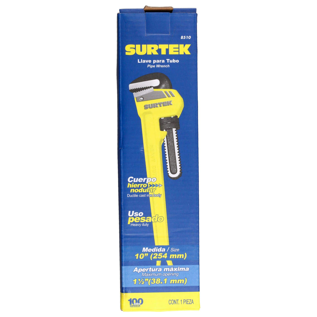 Llave Stillson De Hierro Maleable De 10, Uso Profesional, Surtek 8510