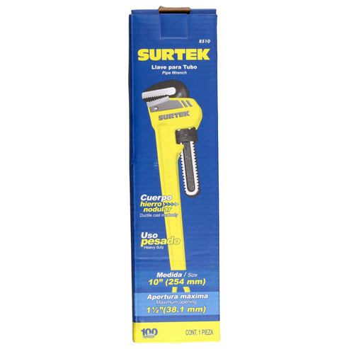 Llave Stillson De Hierro Maleable De 10, Uso Profesional, Surtek 8510