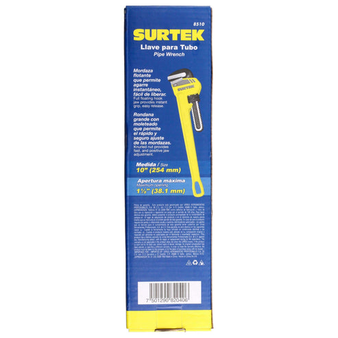 Llave Stillson De Hierro Maleable De 10, Uso Profesional, Surtek 8510