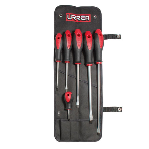 Juego De Destornilladores Con Mango Bimaterial Combinados, 6 Piezas En Estuche, Urrea 8600B