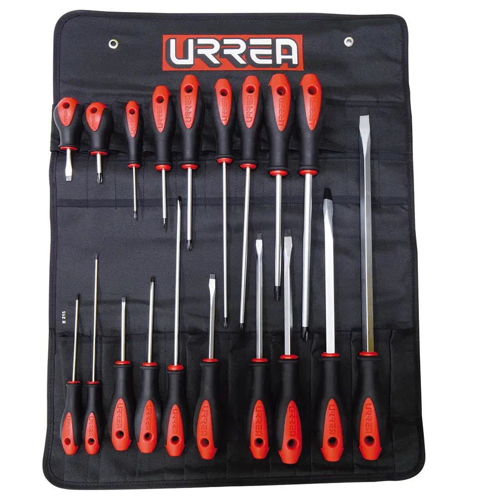 Juego De Destornilladores Con Mango Bimaterial Combinados, 19 Piezas En Estuche, Urrea 8600E