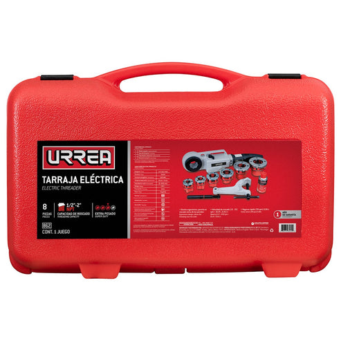 Juego De Tarraja Eléctrica Para Tubo De 1/2-2 NPT, 8 Piezas, Urrea 862