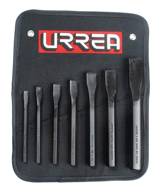 Juego Combinado De Cinceles Corta Frío, 7 Piezas, Urrea 86B