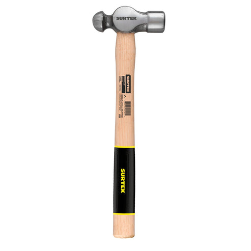 Martillo De Bola Pulido Con Mango De Madera Con Grip De 11, 8 Oz, Surtek 8SG