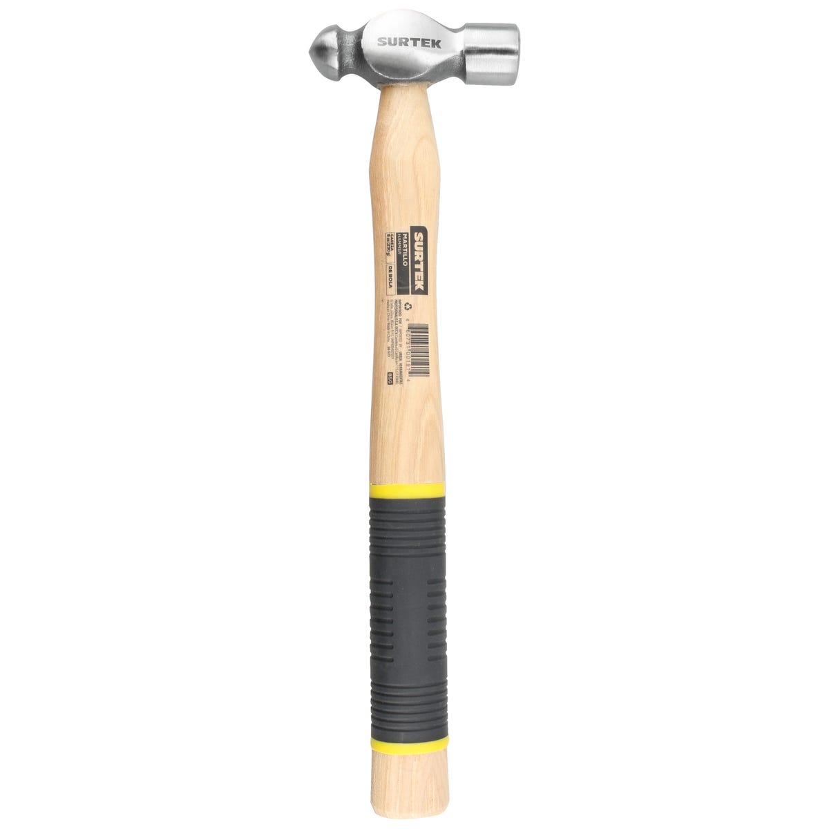 Martillo De Bola Pulido Con Mango De Madera Con Grip De 11, 8 Oz, Surtek 8SG