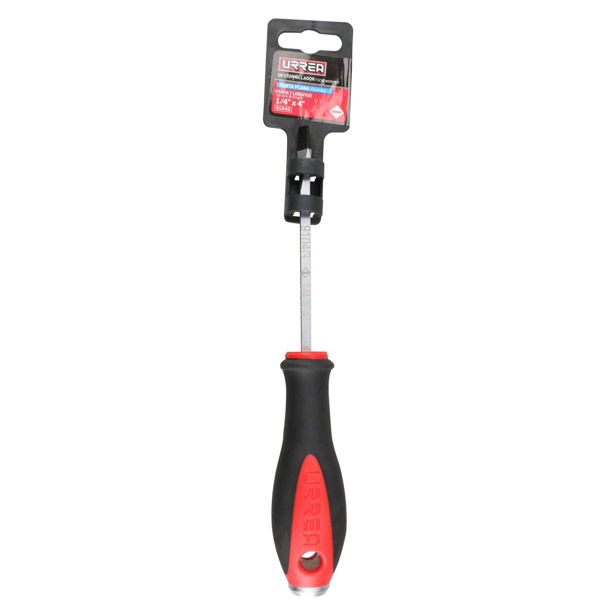 Destornillador Con Mango Bimaterial De Golpe, Punta Plana 1/4 x 4, Urrea 9104G