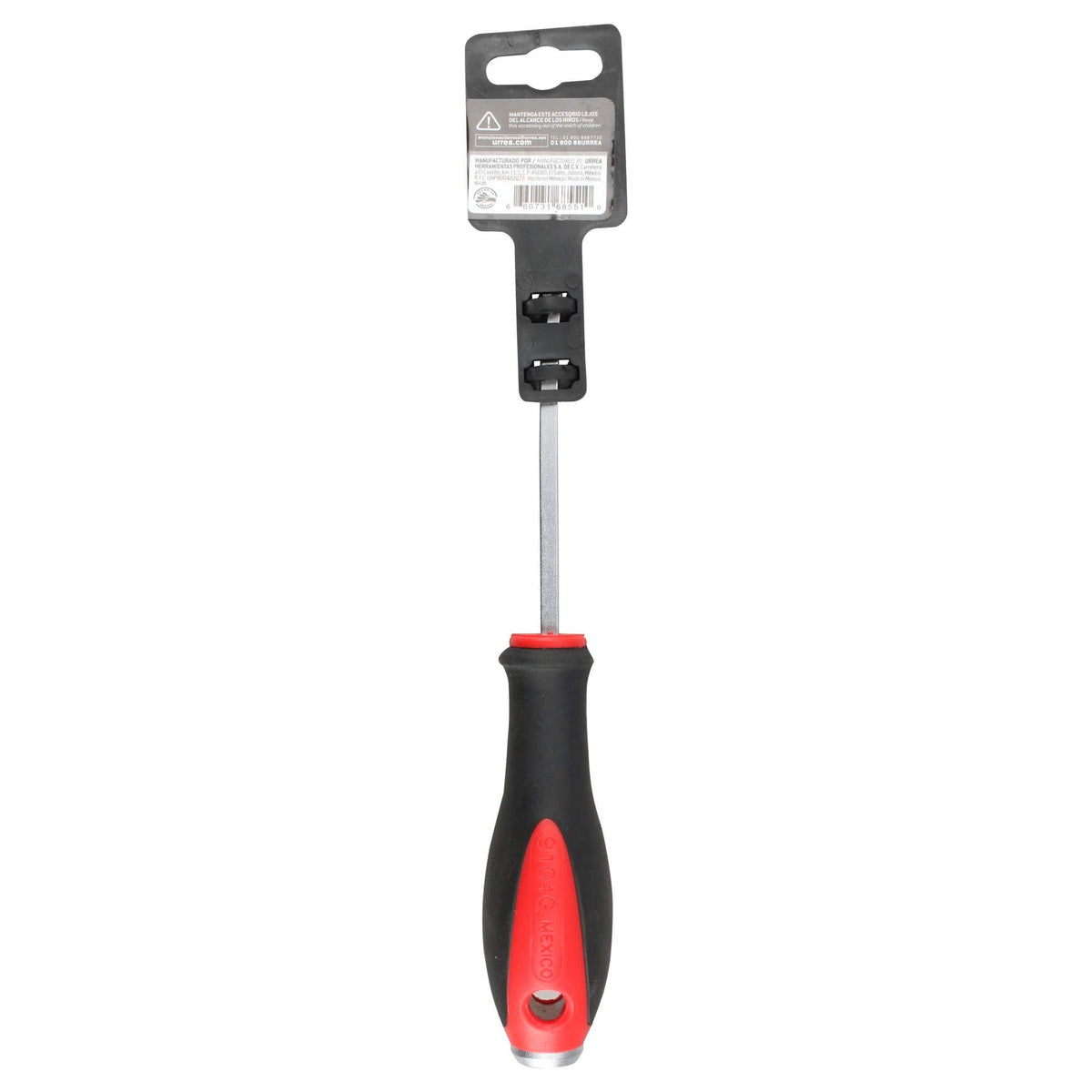 Destornillador Con Mango Bimaterial De Golpe, Punta Plana 1/4 x 4, Urrea 9104G