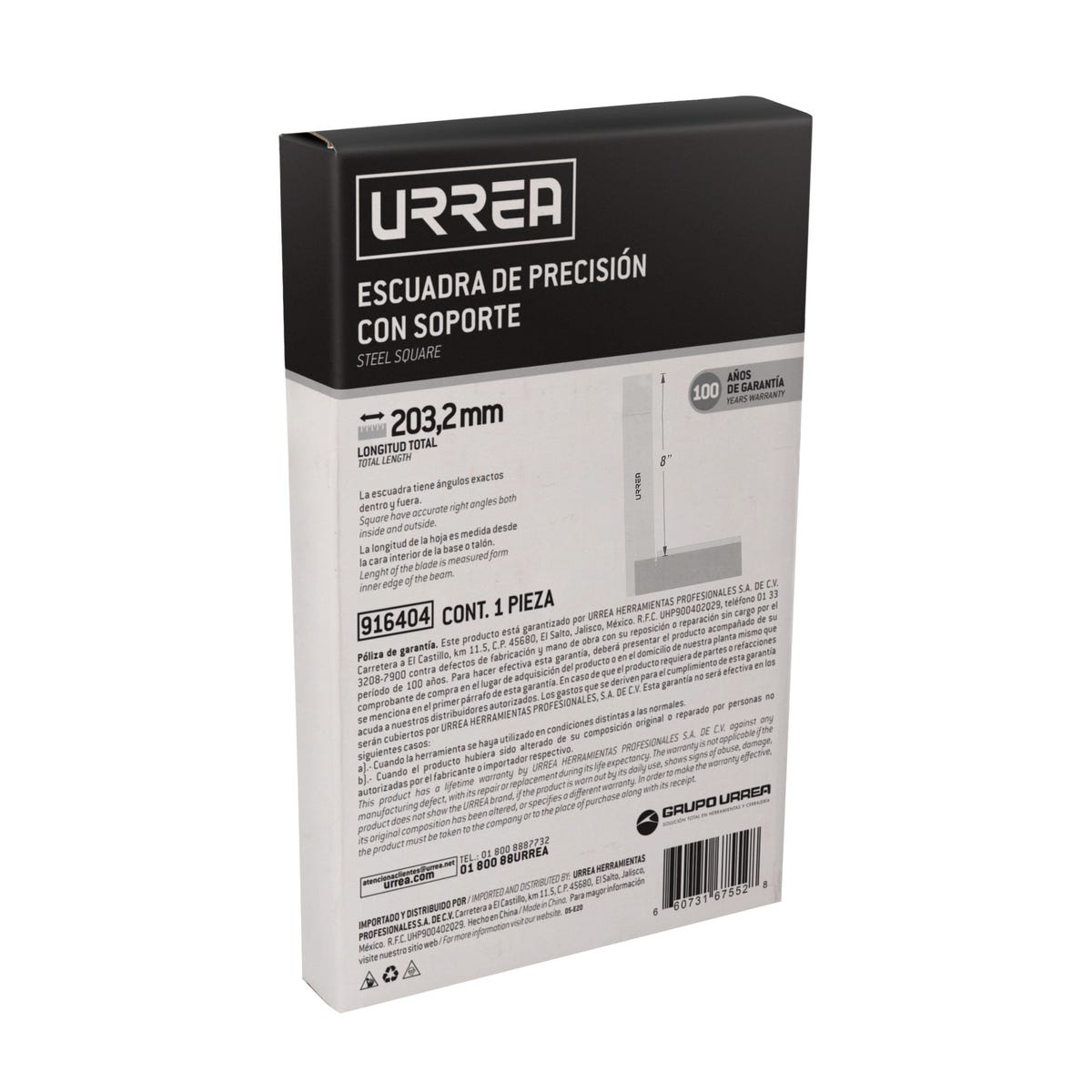 Escuadra De Precisión 8, Urrea 916404