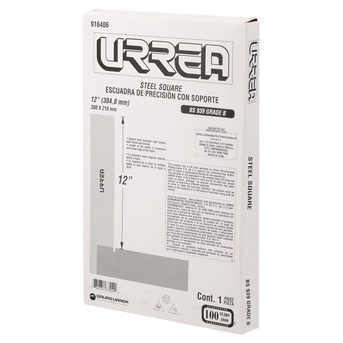 Escuadra De Precisión 12, Urrea 916406
