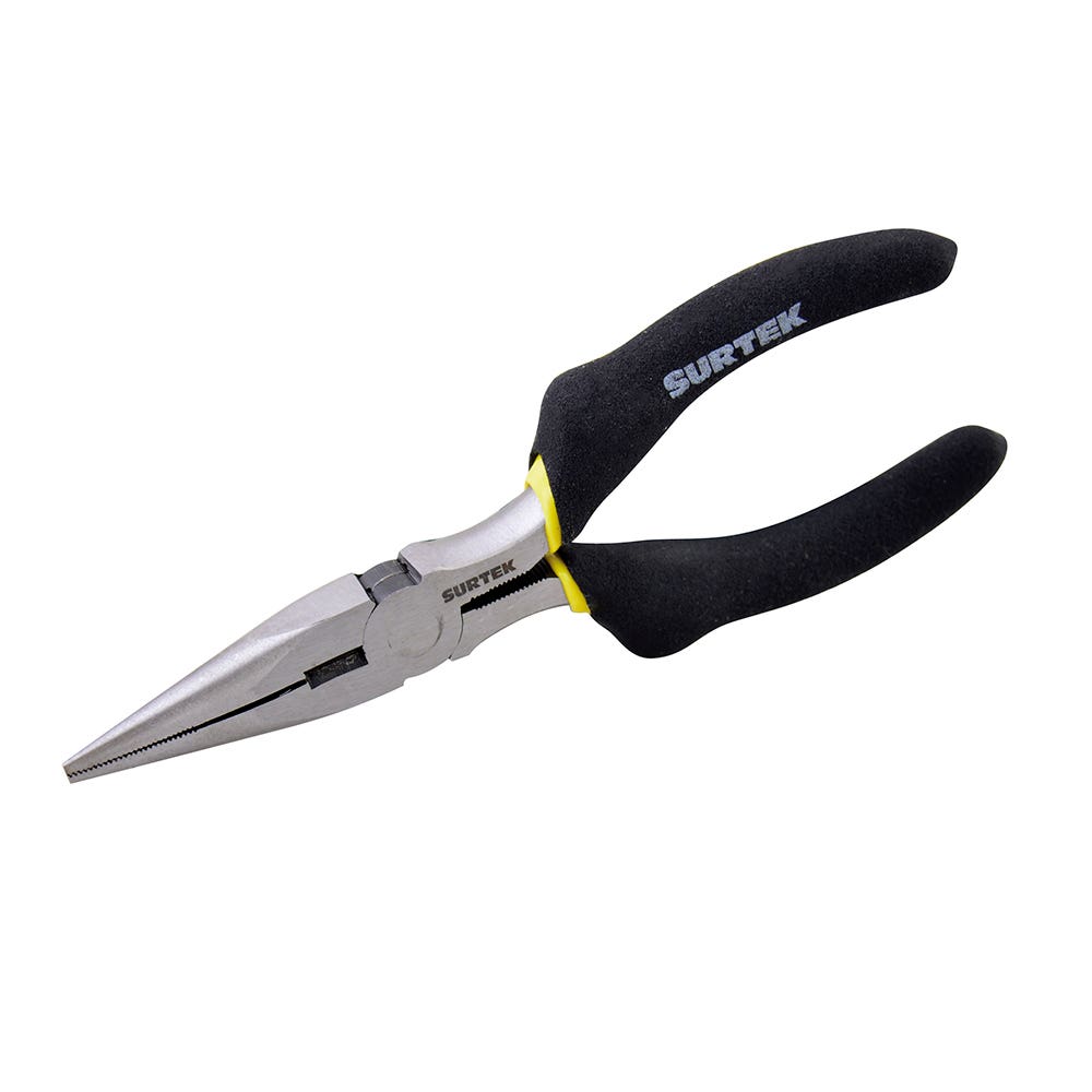 Pinza Para Electricista Con Mango Rubber Grip Punta Larga Corte Lateral De 5, Surtek 925