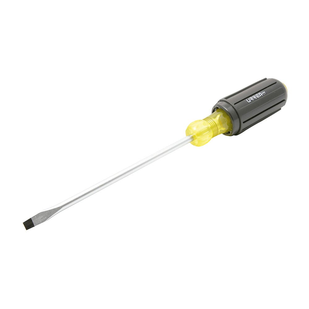 Destornillador Con Mango Cushion Grip, Punta Plana Barra Redonda 1/4 x 4, Urrea 9404