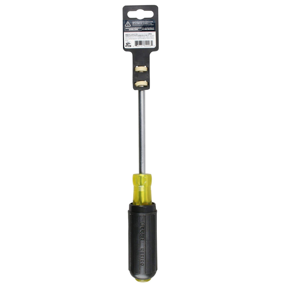 Destornillador Con Mango Cushion Grip, Punta Plana Barra Redonda 5/16 x 6, Urrea 9406