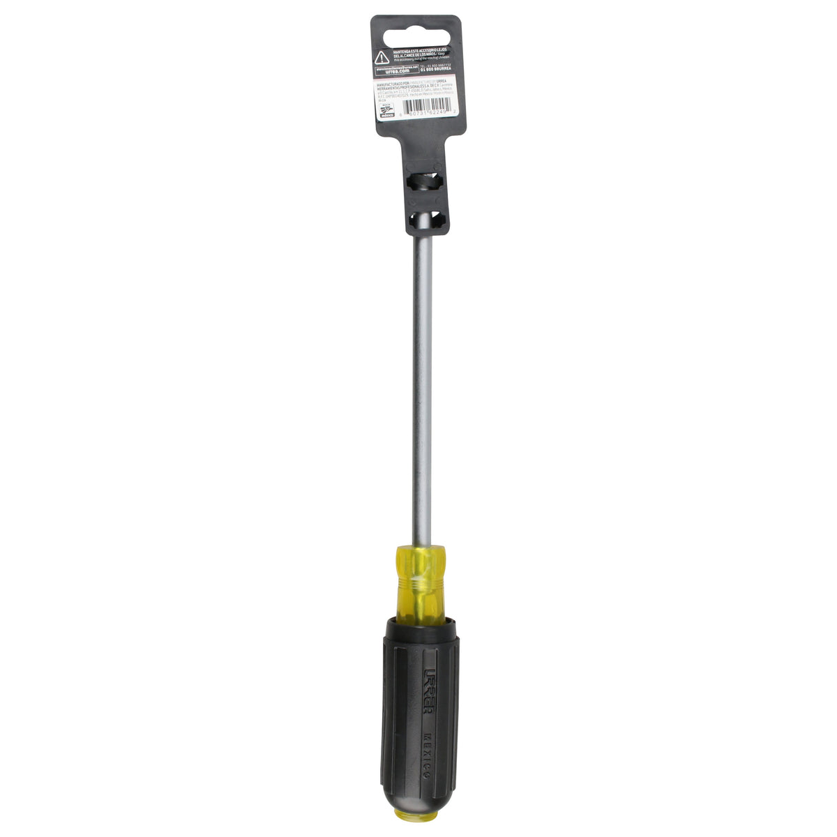 Destornillador Con Mango Cushion Grip, Punta Plana Barra Redonda 3/8 x 8, Urrea 9408