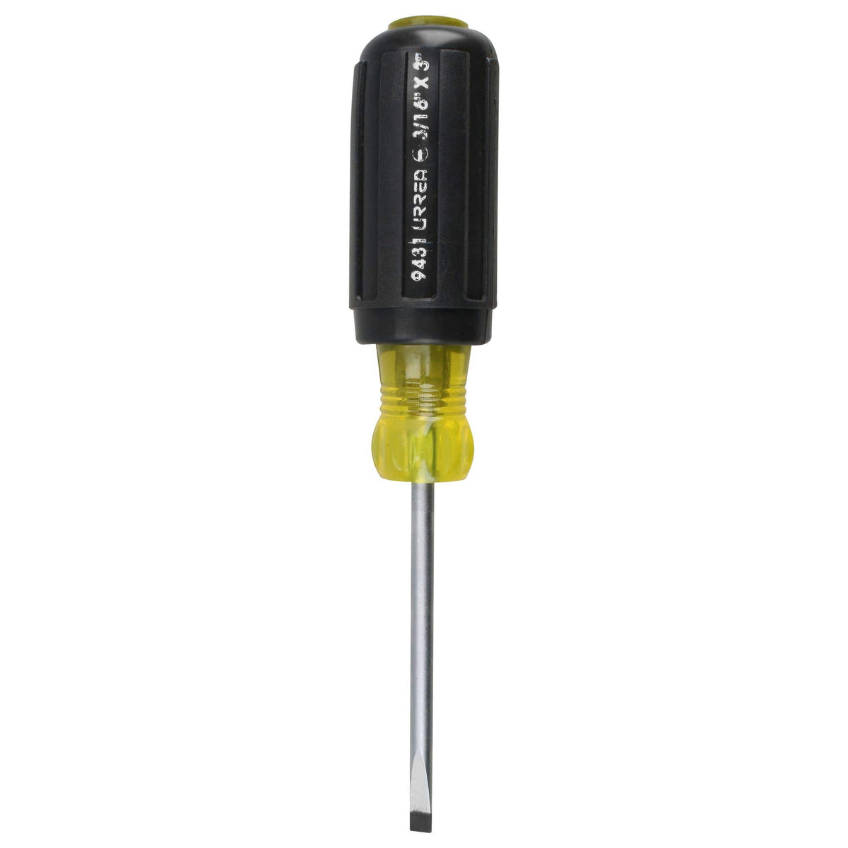 Destornillador Con Mango Cushion Grip, Punta Cabinet Barra Redonda 3/16 x 3, Urrea 9431