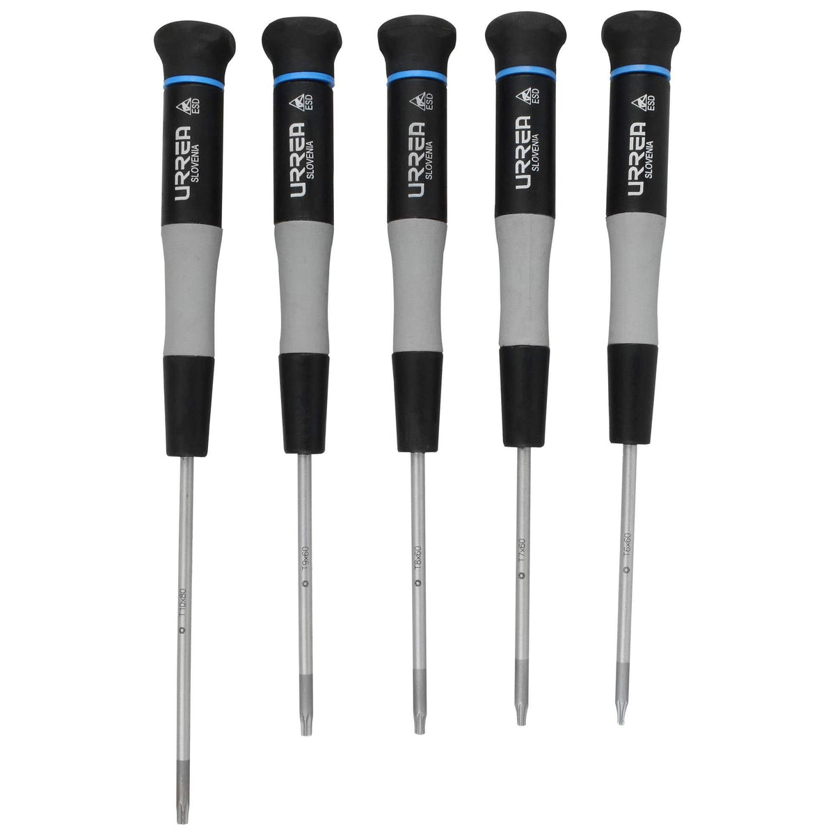 Juego De Destornilladores De Precisión ESD Anti-estáticos Con Punta Torx, 5 Piezas En Estuche, Urrea 9500BT
