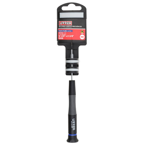 Destornillador De Precisión ESD Anti-estáticos, Punta Plana 9/128 x 2-3/8, Urrea 9505B