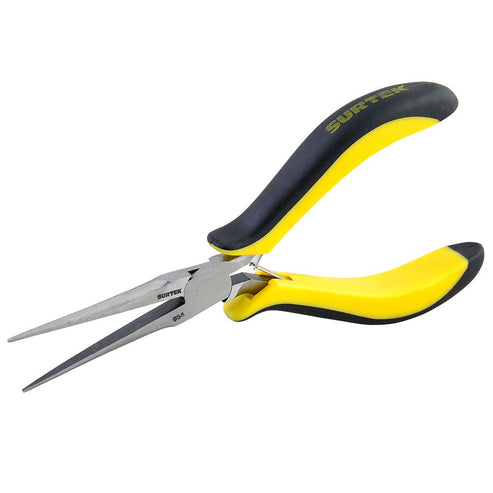 Mini Pinza Para Electrónica Con Mango Bimaterial Punta Aguja De 5-7/8, Surtek 954