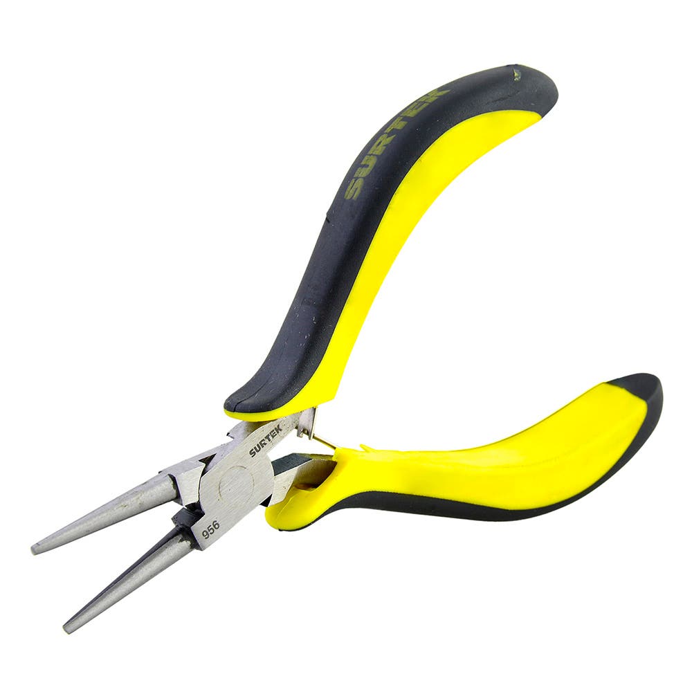 Mini Pinza Para Electrónica Con Mango Bimaterial Cabeza Redonda De 4-3/4, Surtek 956