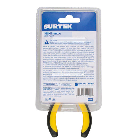 Mini Pinza Para Electrónica Con Mango Bimaterial Cabeza Redonda De 4-3/4, Surtek 956