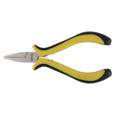 Mini Pinza Para Electrónica Con Mango Bimaterial Punta Plana De 4-3/4, Surtek 957
