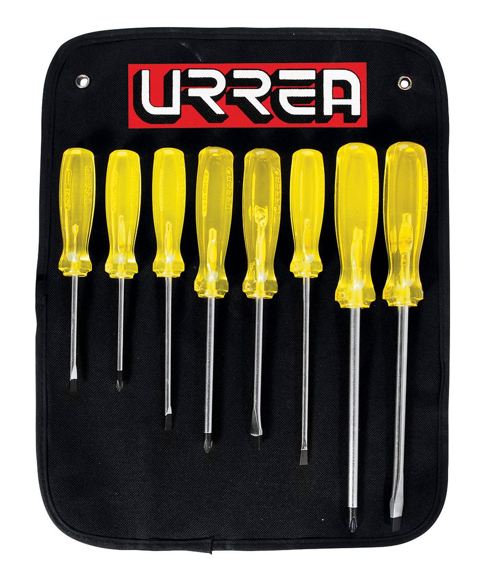 Juego De Destornilladores Mango Ámbar 8 Piezas Urrea 9600D