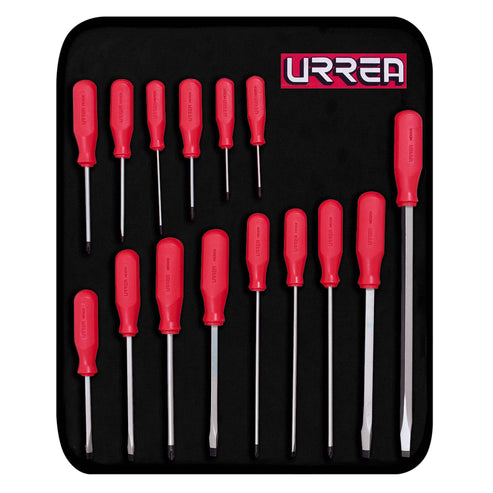 Juego De Destornilladores Con Mango Rojo, Combinados, Urrea 9600ER