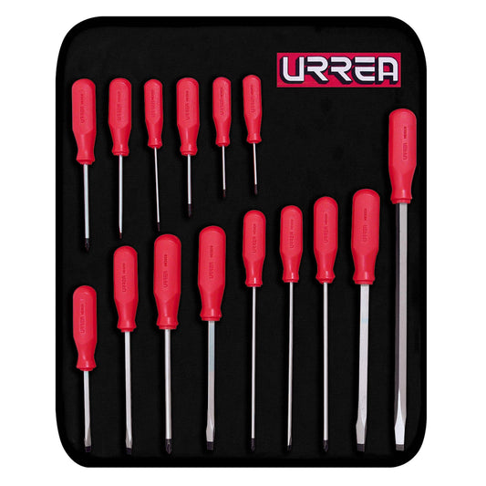 Juego De Destornilladores Con Mango Rojo, Combinados, Urrea 9600ER