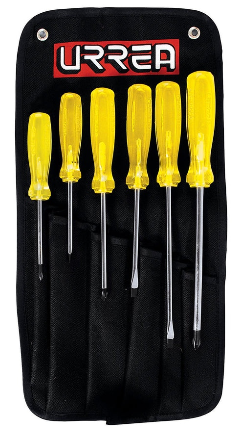 Juego De Destornilladores Mango Ámbar 6 Piezas Urrea 9600G