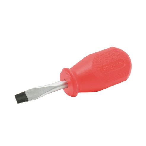Destornillador Con Mango Rojo, Tipo Trompo Punta Plana Barra Redonda 1/4 x 1-1/2, Urrea 9652R