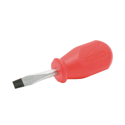 Destornillador Con Mango Rojo, Tipo Trompo Punta Plana Barra Redonda 1/4 x 1-1/2, Urrea 9652R
