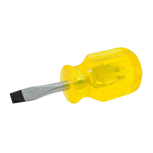 Destornillador Con Mango Ámbar, Punta Plana Tipo Trompo Barra Redonda 1/4 x 1-1/2, Urrea 9652