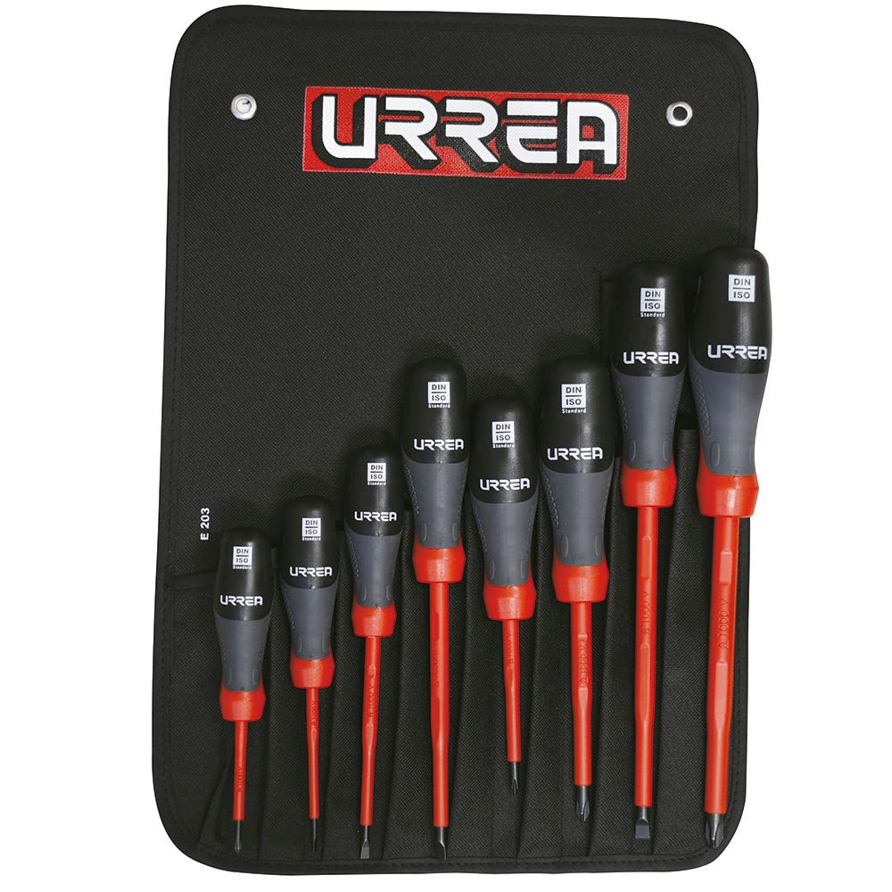 Juego De Destornilladores Con Mango Trimaterial 1000 V Combinados, 8 Piezas, Urrea 9700TA