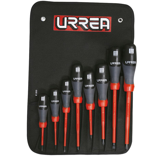 Juego De Destornilladores Con Mango Trimaterial 1000 V Combinados, 8 Piezas, Urrea 9700TA