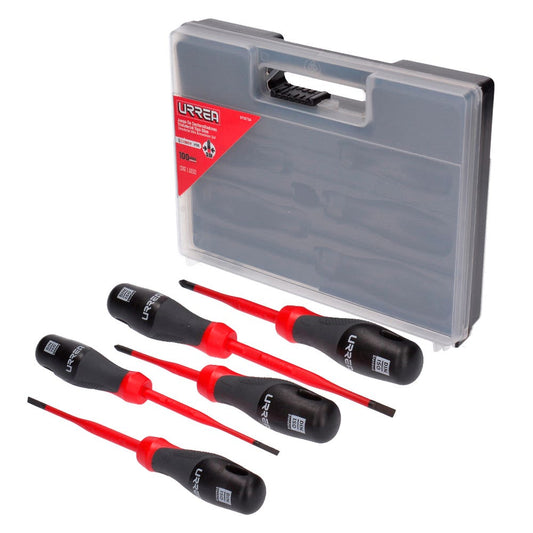 Juego De Destornilladores Barra Slim Con Mango Trimaterial 1000 V, 5 Piezas, Urrea 9700TSA