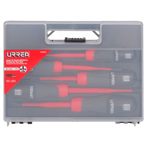 Juego De Destornilladores Barra Slim Con Mango Trimaterial 1000 V, 5 Piezas, Urrea 9700TSA