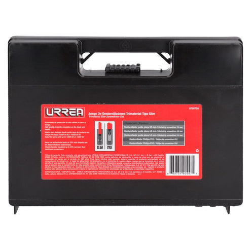 Juego De Destornilladores Barra Slim Con Mango Trimaterial 1000 V, 5 Piezas, Urrea 9700TSA