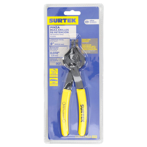 Pinza Para Anillos De Retención Convertibles .072 Ángulo De 90°, Surtek 976