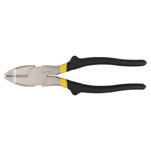 Pinza Para Electricista Con Mango Rubber Grip Nariz Cuadrada Corte Lateral De 8, Surtek 978
