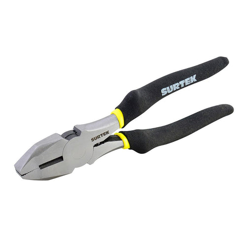 Pinza Para Electricista Con Mango Rubber Grip Nariz Cuadrada Corte Lateral De 9, Surtek 979