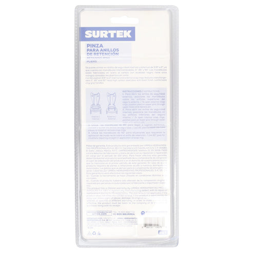 Pinza Para Anillos De Retención Convertibles .072 Ángulo De 180°, Surtek 985