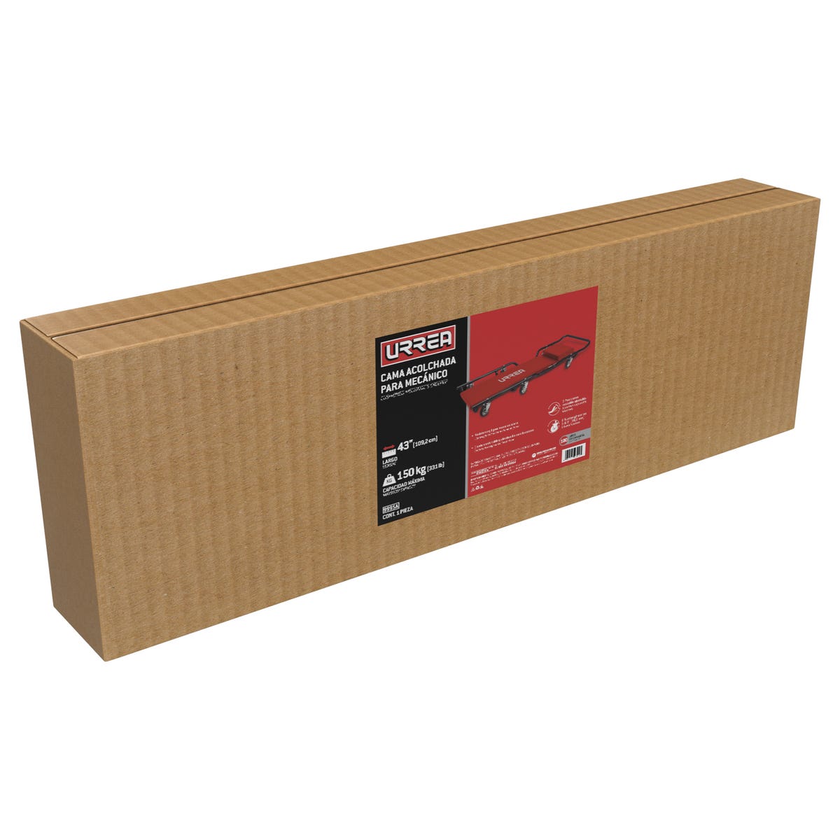 Cama Para Mecánico Acolchonada Ajustable 3 Posiciones, 6 Ruedas Giratorias, Urrea 9995A