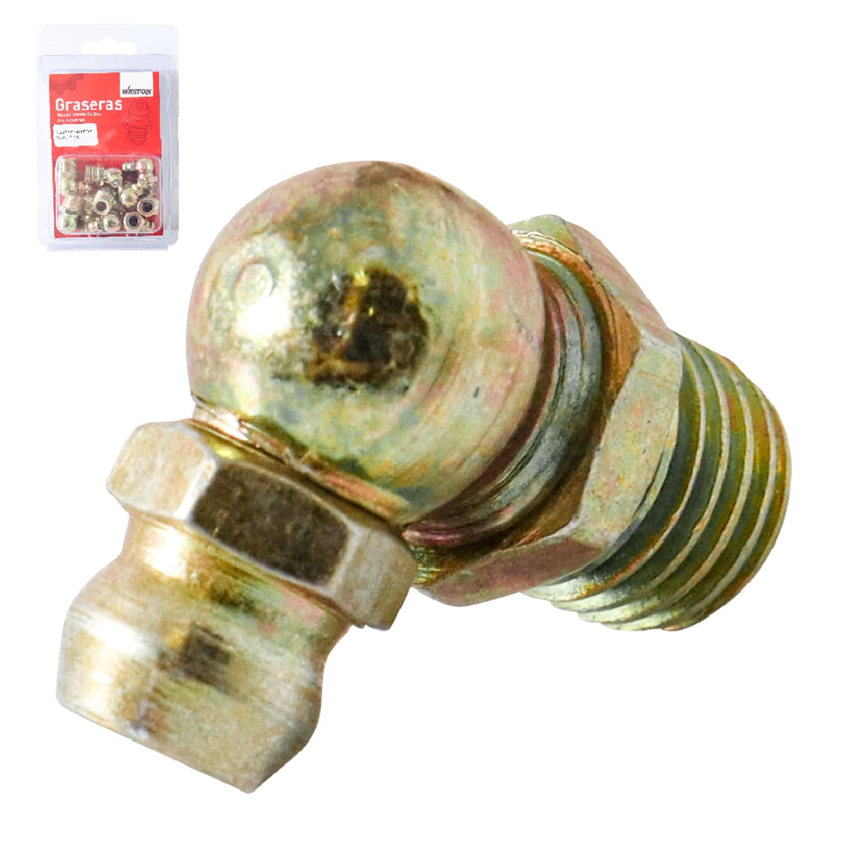 Grasera Milimétrica Tipo L M10 x 1 45° (10PZS) | A-16544-8-B