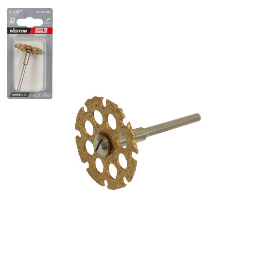 Rueda de Esmerilado de Carburo 1-1/4" Grano 60 con Mandril | AD-1514-801