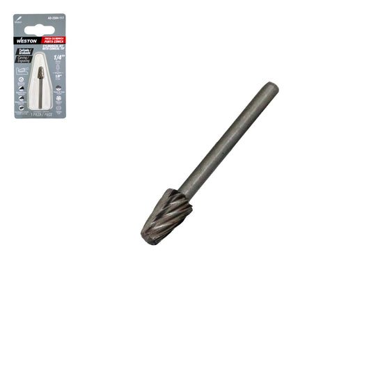 Fresa Cilíndrica Punta Cónica 1/4" | AD-2504-117