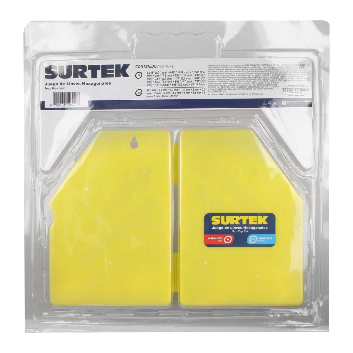 Juego De Llaves Hexagonales Tipo L, Combinadas, Surtek ALLF30