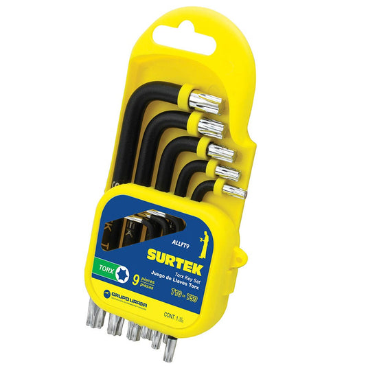 Juego De Llaves Hexagonales Tipo L, Torx, Surtek ALLFT9