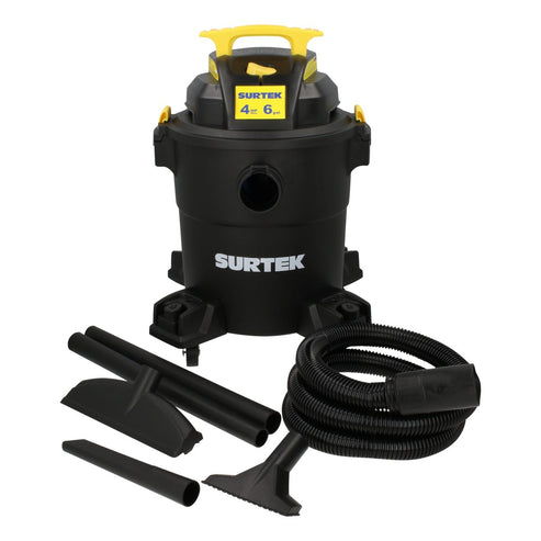 Aspiradora De Plástico 6 Galones, 4 HP 120 V, Surtek AS506A