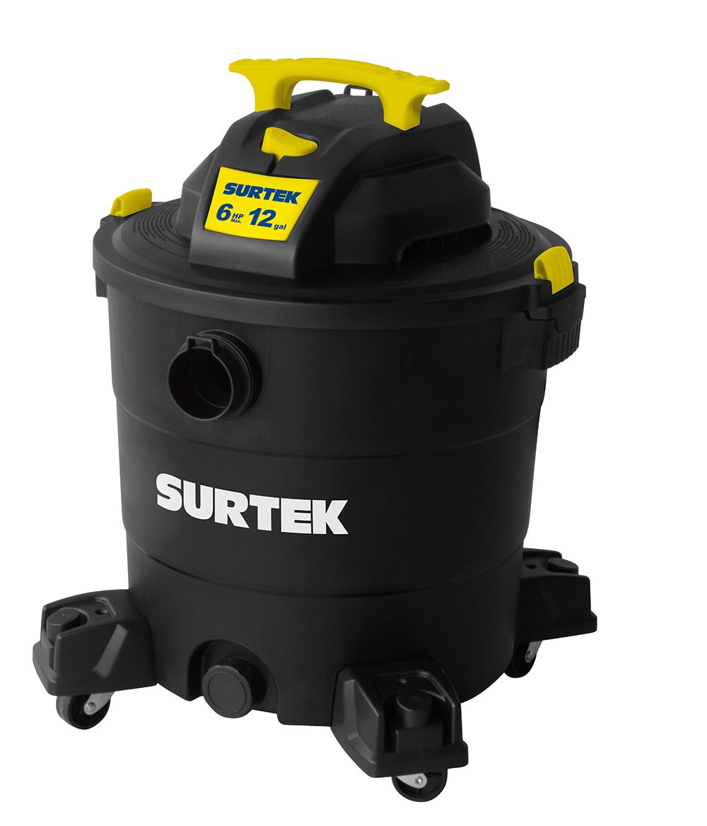 Aspiradora De Plástico 12 Galones, 6 HP 120 V, Surtek AS612A